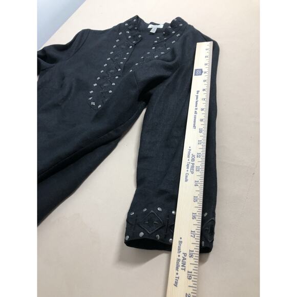 Madison Boho Women Top Y2K Pullover Cap Sleeve Small Black - Picture 7 of 7